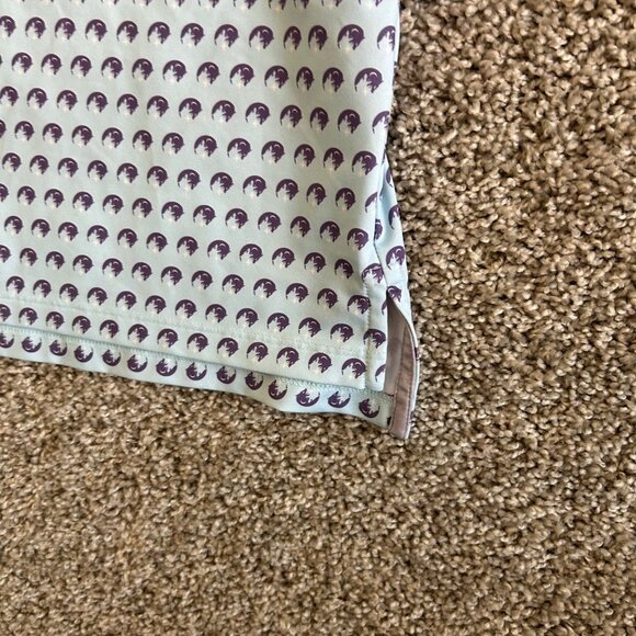 Greyson Mens Printed Polo Shirt M White & Purple Polyester/Spandex Stretch Casua - Picture 8 of 11